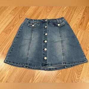 Hot Kiss Denim Button Up Skirt